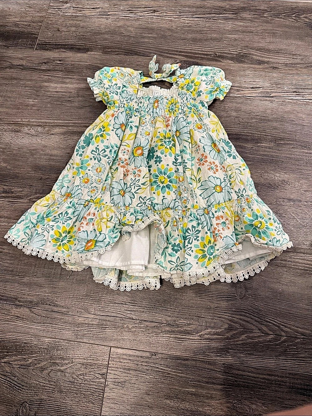 Joie Floral Dress Green & Yellow Baby 3T